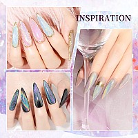 Supwee Universal Rainbow Cat Eye Gel Polish Holographic 9D Cat Eye Nail Polish Sparkle Nail Gel Polish With Magnetic Stick Varni