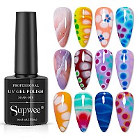 Supwee Universal Clear Blossom Gel Nail Polish Nail Painting Blooming Gel Polish Flower Marble Effect Nail Art Soak Off Uv Gel M