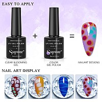 Supwee Universal Clear Blossom Gel Nail Polish Nail Painting Blooming Gel Polish Flower Marble Effect Nail Art Soak Off Uv Gel M