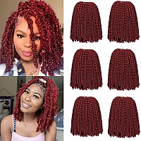 Xtrend 6Pack 90strands Spring Twist Crochet Braids Hair for Distressed Butterfly Locs 8 Inch Fluffy Twist Hair Synthetic Braiding Hair Extensions for Women BUG#