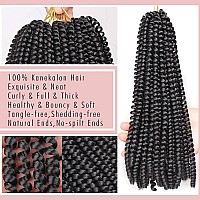 Xtrend 6Pack 90strands Spring Twist Crochet Braids Hair for Distressed Butterfly Locs 8 Inch Fluffy Twist Hair Synthetic Braiding Hair Extensions for Women BUG#