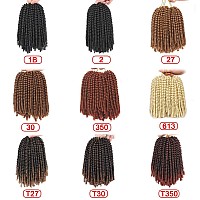 Xtrend 6Pack 90strands Spring Twist Crochet Braids Hair for Distressed Butterfly Locs 8 Inch Fluffy Twist Hair Synthetic Braiding Hair Extensions for Women BUG#