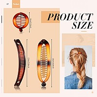 12 Pieces Womens Hair Accessories Set Large Double Fishtail Banana Clips Clincher Combs Ponytail Holders 4 Styles Black