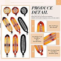 12 Pieces Womens Hair Accessories Set Large Double Fishtail Banana Clips Clincher Combs Ponytail Holders 4 Styles Black