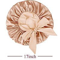 Satin Bonnet Silk For Hair Sleeping Women Tie Bonnets Adjustable Night Cap Jumbo Size Comfortable Wide Band For Braids Curly Lo