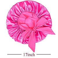 Satin Bonnet Silk For Hair Sleeping Women Tie Bonnets Adjustable Night Cap Jumbo Size Comfortable Wide Band For Braids Curly Lo