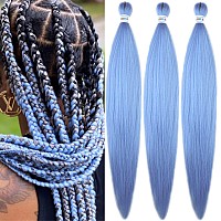 Leticia Sky Blue Braiding Hair Pre Stretched Kanekalon Prestretched Braiding Hair