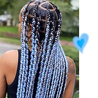 Leticia Sky Blue Braiding Hair Pre Stretched Kanekalon Prestretched Braiding Hair