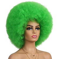 Gt Wig 70S Afro Green Wigs For Women Glueless Wear And Go Wig Costume Cosplay Disco Fun Wigs Heat Resistant Bouncy Wigs Short A