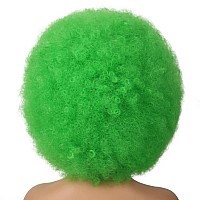 Gt Wig 70S Afro Green Wigs For Women Glueless Wear And Go Wig Costume Cosplay Disco Fun Wigs Heat Resistant Bouncy Wigs Short A