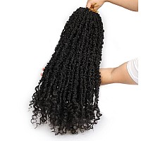 Leeven 24 Inch Pretwisted Butterfly Locs Crochet Hair 6 Packs Natural Black Long Distressed Faux Locs Crochet Braids Hair With