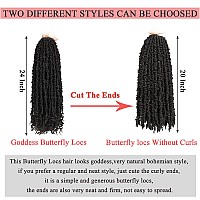 Leeven 24 Inch Pretwisted Butterfly Locs Crochet Hair 6 Packs Natural Black Long Distressed Faux Locs Crochet Braids Hair With