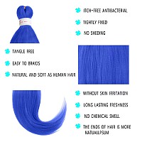 Leeven Blue Pre Stretched Braiding Hair 26 Inch 2 Pack Braiding Hair Blue Braiding Hair Extensions For Braiding Crochet Hair Az