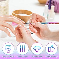 3 Pieces Kolinsky Acrylic Nail Brush 3D Nail Art Brush With Silver Metal With Nonslip Handle Rainbowsize 2 4 5