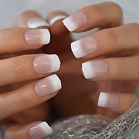 Coolnail Square Daily Wear French Fake Nails Decoration Natural Nail Art Wholesale Acrylic Press On False Nails