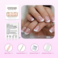 Coolnail Fashion Summer Short Nude Pink White French Nail Tips False Fake Nails Glossy Uv Press On Easy Wear For Home Office Wea