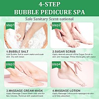 Nbc Beautilab Pedicure Kit Foot Soak Set Bubble Salt Sugar Scrub Massage Mask Massage Lotion In A Box 4 Step Foot Spa Kit F