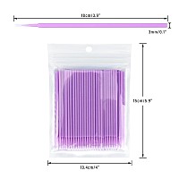 Gcqq 200Pcs Micro Applicator Brush Purple Micro Swabs For Eyelash Extensions 2Mm Microswab Applicators Disposable Micro Cotto