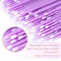 Gcqq 200Pcs Micro Applicator Brush Purple Micro Swabs For Eyelash Extensions 2Mm Microswab Applicators Disposable Micro Cotto