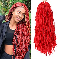 Soft Locs crochet hair 24 inch 6 Packs red long Pre Looped Braids Faux locs Synthetic crochet hair Dreadlocks Hair Extensions (24 inch 6packs, Red)