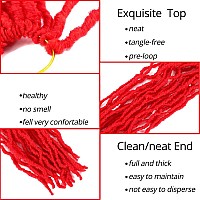 Soft Locs crochet hair 24 inch 6 Packs red long Pre Looped Braids Faux locs Synthetic crochet hair Dreadlocks Hair Extensions (24 inch 6packs, Red)