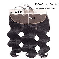 Brazilian Virgin Body Wave Human Hair 13X4 Lace Frontal 9A Grade Ear To Ear Lace Frontal Free Part 150 Density Pre Plucked Hair