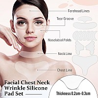 32 Pcs Facial Chest Neck Silicone Pad Reusable Face Forehead Patches Facial Sleeping Mask Cover For Smoothing Facial Chest Neck