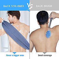 Evridwear Exfoliating Back Scrubber With Handles Two Sides For Body Shower Deep Cleans Skin Massages Invigorating Blood Circulat