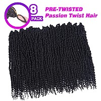 8 Packs Passion Twist Hair 24 Inch Pretwisted Passion Twist Crochet Hair Pre Looped Crochet Passion Twist Crochet Braids Bohem