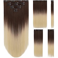 Blonde Hair Extensions,Clip Hair Extension Straight 22