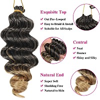 Ocean Wave Crochet Hair 14 Inch 6Packs Deep Wave Crochet Hair For Black Women Crochet Braids Synthetic Braiding Hair Extension