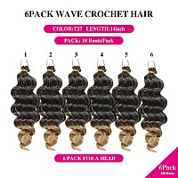 Ocean Wave Crochet Hair 14 Inch 6Packs Deep Wave Crochet Hair For Black Women Crochet Braids Synthetic Braiding Hair Extension