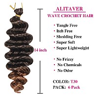 Ocean Wave Crochet Hair 14 Inch 6 Packs Deep Wave Crochet Hair For Black Women Crochet Braids Synthetic Braiding Hair Extensio