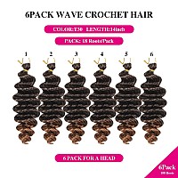 Ocean Wave Crochet Hair 14 Inch 6 Packs Deep Wave Crochet Hair For Black Women Crochet Braids Synthetic Braiding Hair Extensio