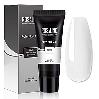 White Poly Extension Gel Rosalind 80Ml White Poly Nail Gel Builder For Nail Art Decoration Nail Thickening Extension Easy To D