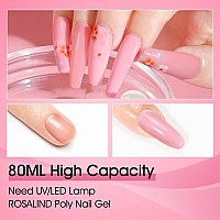 Pearl Pink Poly Extension Gel Rosalind 80Ml Pink Poly Nail Gel Builder For Nail Art Decoration Pink Nail Thickening Extension