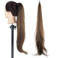 IMISSU Hair Extension Pony Tail Flexible Hair Ponytails Hairpieces (Solid Brown)