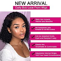 Legendhair Short Curly Bob Wigs 13X4 Hd Transparent Lace Front Human Hair Wigs Brazilian Virgin Kinky Curly Wigs For Black Women