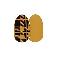 Breaking Plaid Color Street Nail Strips Plaid Pattern In Mustard Yellow Black Fdc291