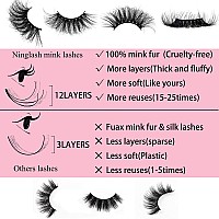 25Mm Mink Eyelashes Wholesale Ninglash 6 Pack False Eyelashes Dramatic Real Mink Eyelashes Thick Handmade Full Strip Lashes C