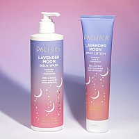 Pacifica Beauty Lavender Moon Body Wash With Pump And Body Lotion Set Moisturizing Hydrating Aloe Hyaluronic Acid Rose Cha