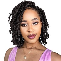 The BOHOBABE Pre-twisted Passion Twist Crochet Hair 6 Inch Short Pre-looped Crochet Passion Twist Braiding Hair 8 Packs (4#)