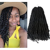 The BOHOBABE Pre-twisted Passion Twist Crochet Hair 16 Inch Pre-looped Crochet Passion Twist Braiding Hair 8 Packs Soft Bohemian Twists (1B)