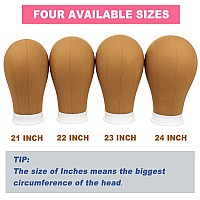 Leeven 2124 Wig Head With Stand For Making Wigs Canvas Block Head For Display Styling Brown Poly Canvas Block Wig Head For Wi