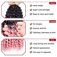 Xtrend 18 Inch Ombre Pink Passion Twist Hair Water Wave Crochet Braiding Hair 7 Packs Synthetic Hair Extensions Crochet Braids H