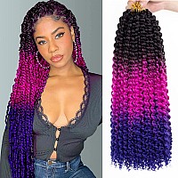 Xtrend 18 Inch Passion Twist Hair Water Wave Crochet Braiding Hair 2 Packs Synthetic Hair Extensions Crochet Braids Hair Ombre B