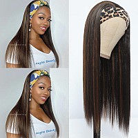 Highlights Headband Wig For Women Blackbrown Long Straight Headband Wig Premium Synthetic Headband Wig Natural Glueless None La