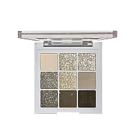 MAEPEOR Black Grey Silver Smokey Eyeshadow Palette 9 Colors Cool Toned Matte Glitter Eyeshadow Palette Longlasting Waterproof Smoky Eye Shadow for Girls and Women (Set 2, Black Grey)