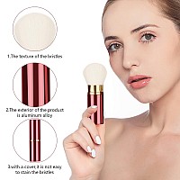 Falliny Retractable Makeup Brushes Travel Face Kabuki Blush Brush Portable Powder Brush With Cover For Blush Sunscreenbronze