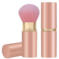 Falliny Retractable Kabuki Makeup Brush, Travel Face Blush Brush, Portable Powder Foundation Sunscreen Brush with Cover for Blush, Bronzer, Buffing, Flawless Powder Cosmetics